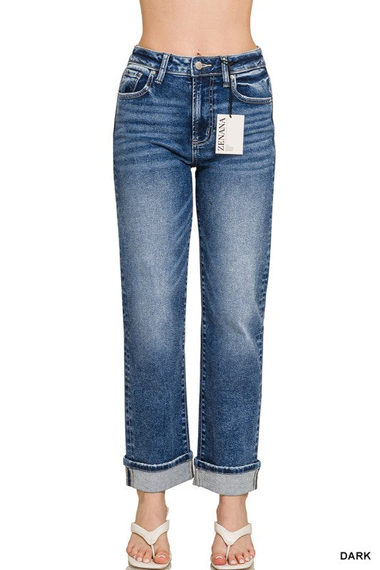 Cuffed Straight Denim