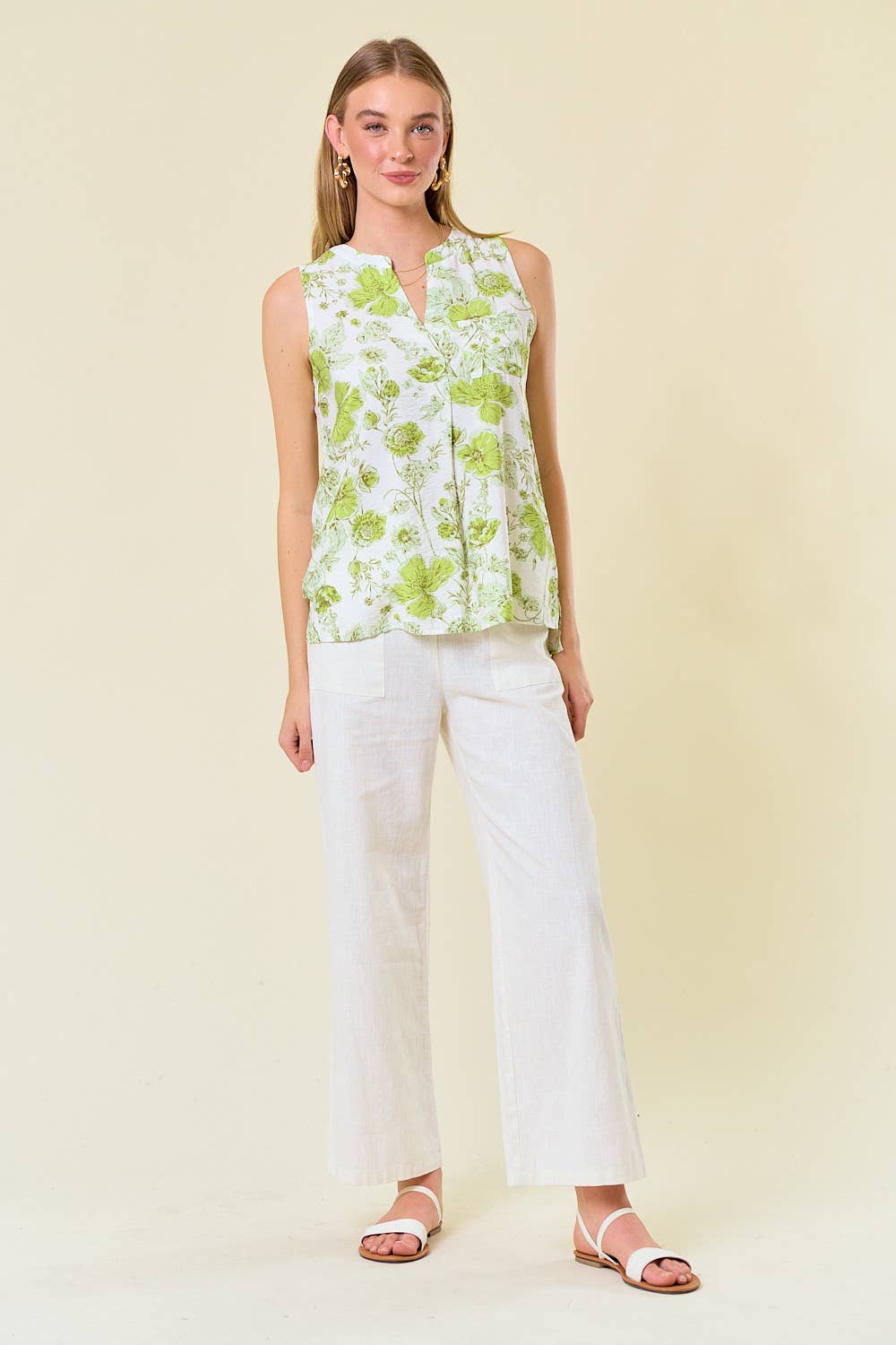 Split Neck Collar Top