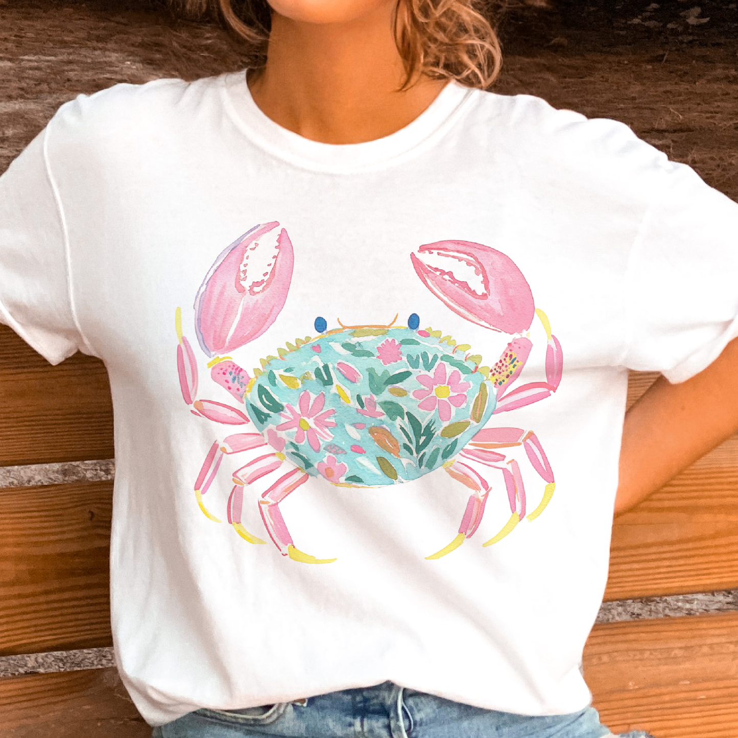 Coastal Crab Graphic T Shirt