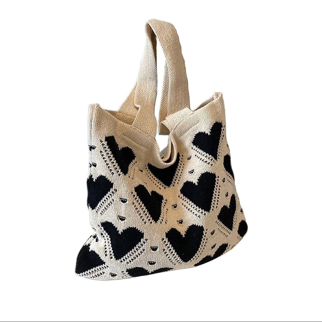 Large Heart Knit Tote