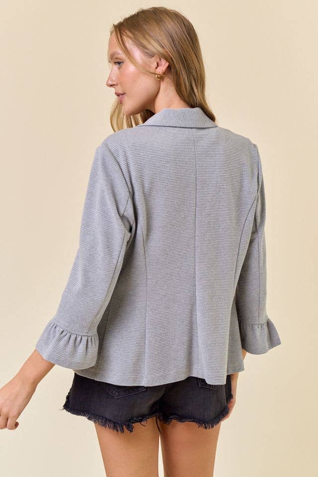 3/4 Ruffle Sleeve Blazer
