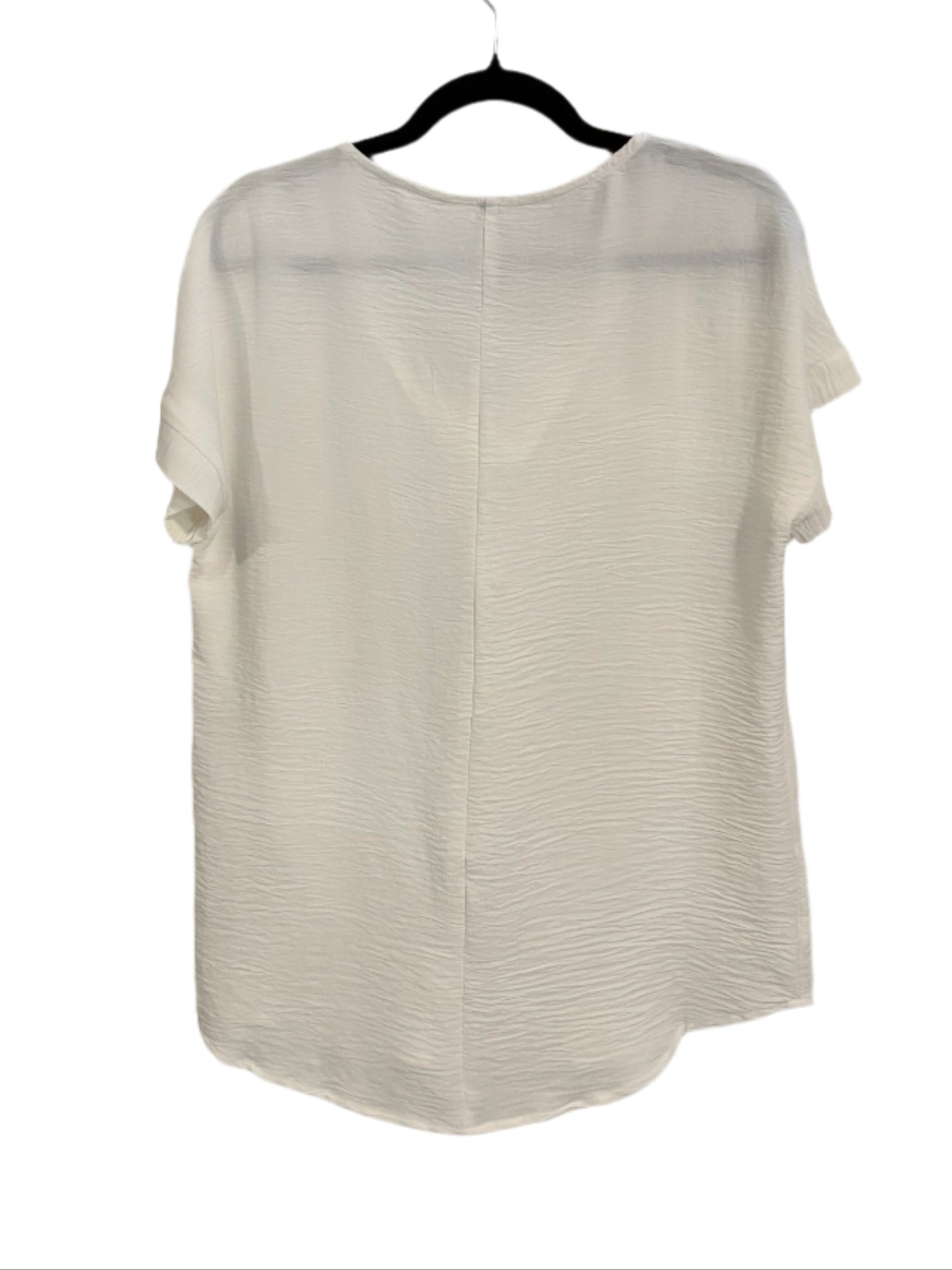 Woven V-Neck Hi-Low Hem Top