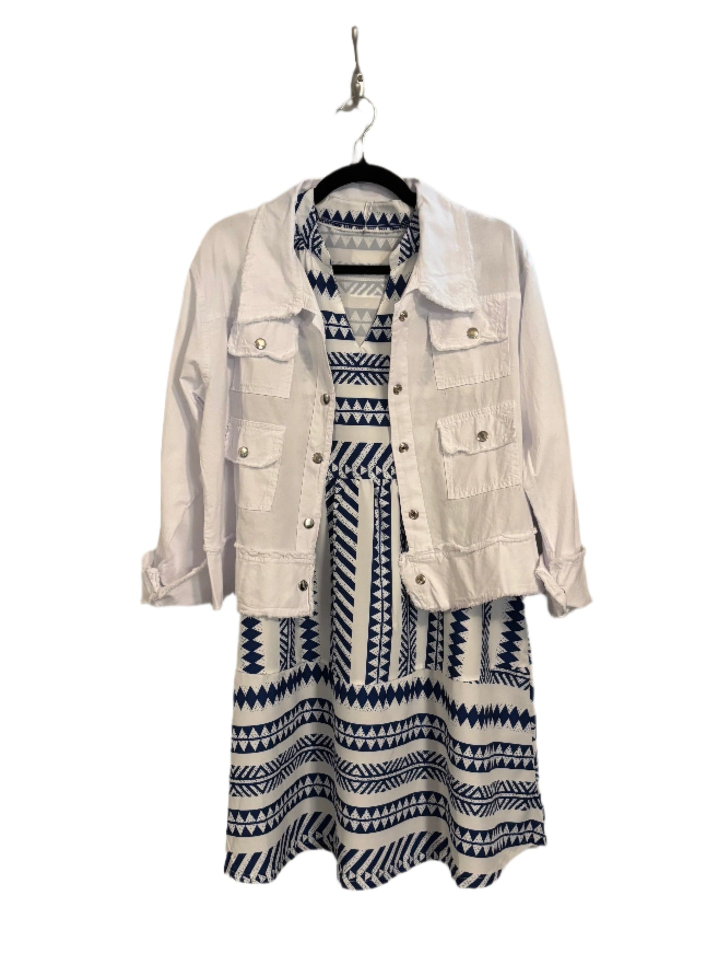 Sleeveless Striped V-Neck Dress