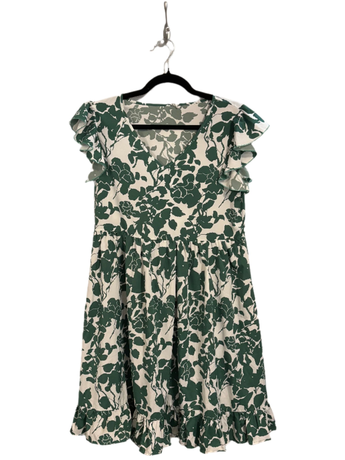 Floral V-Neck Ruffle Sleeve Dress