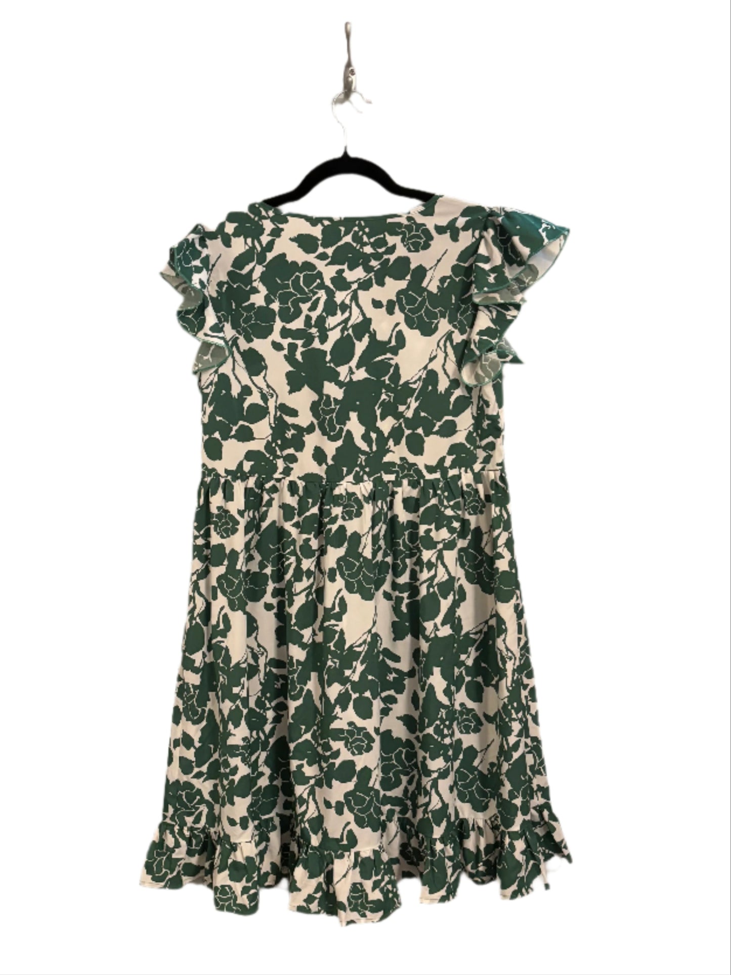 Floral V-Neck Ruffle Sleeve Dress