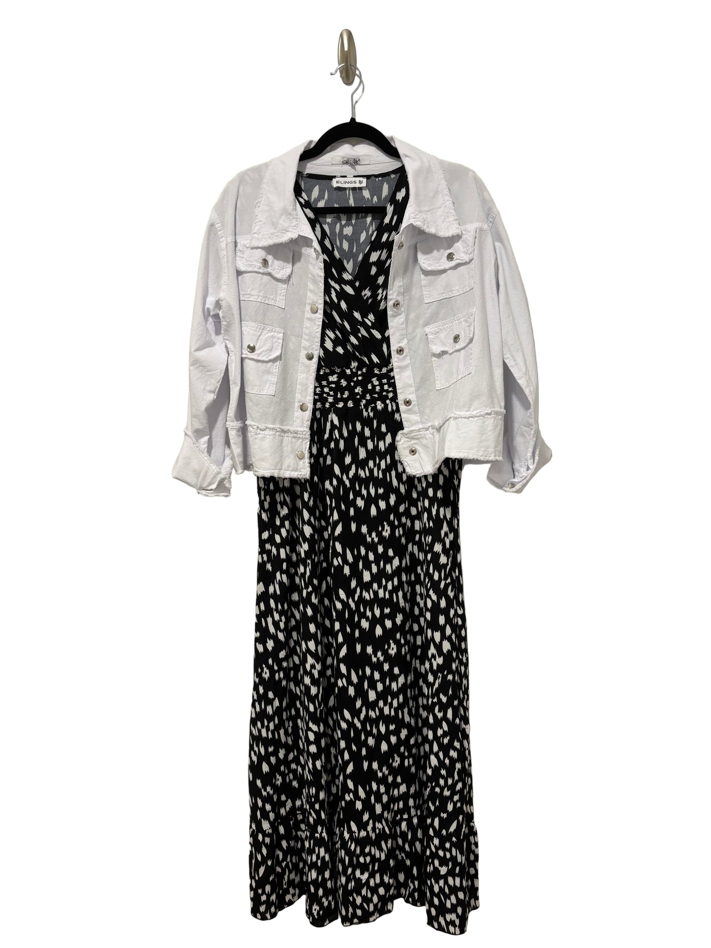 Ruffle Sleeve Surplice Wrap Maxi Dress
