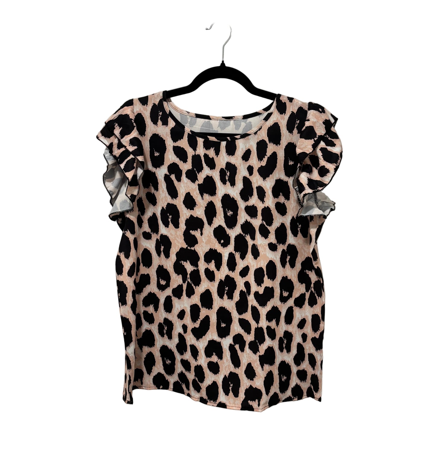 Ruffle Sleeve Leopard Print Blouse