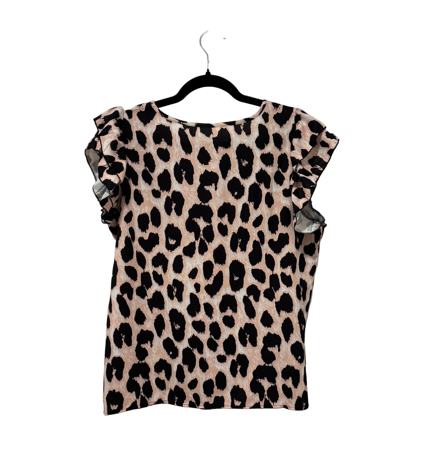 Ruffle Sleeve Leopard Print Blouse