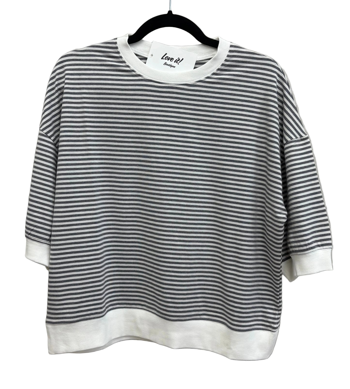 Striped Contrast Trim Tee