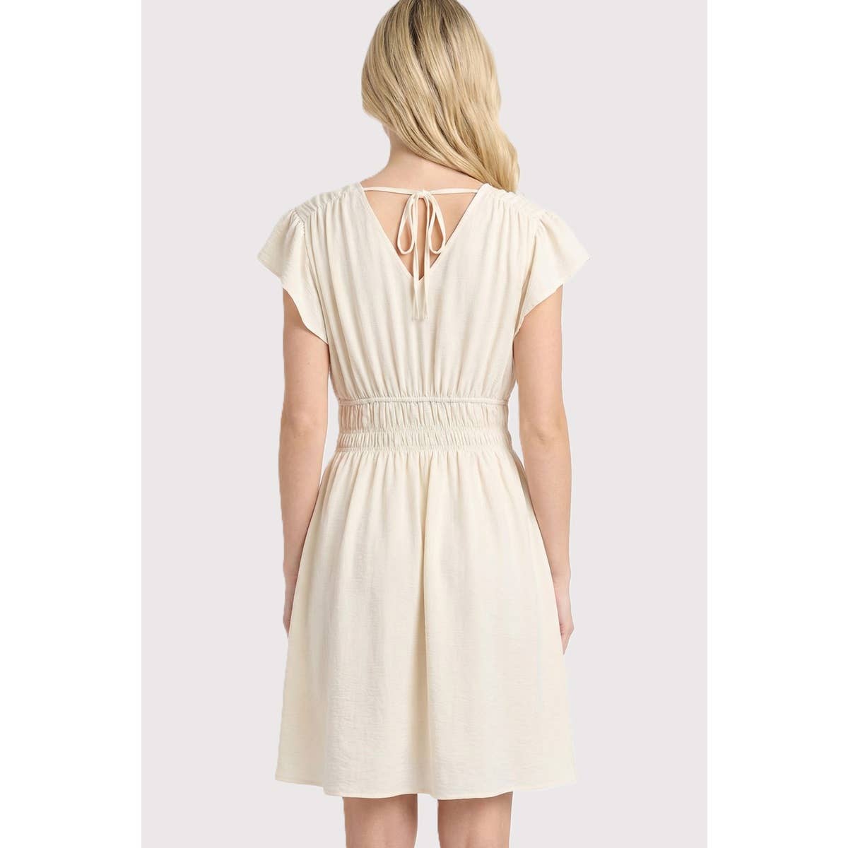 Flutter Sleeve Elastic Waist Dress