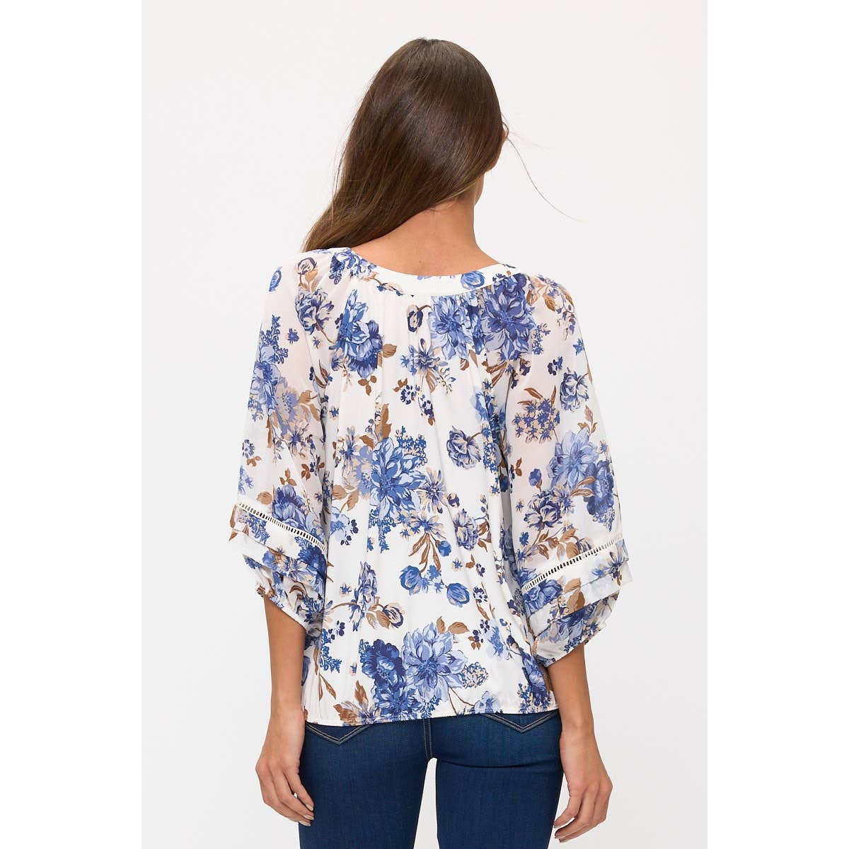 Ivory Floral Bubble Top