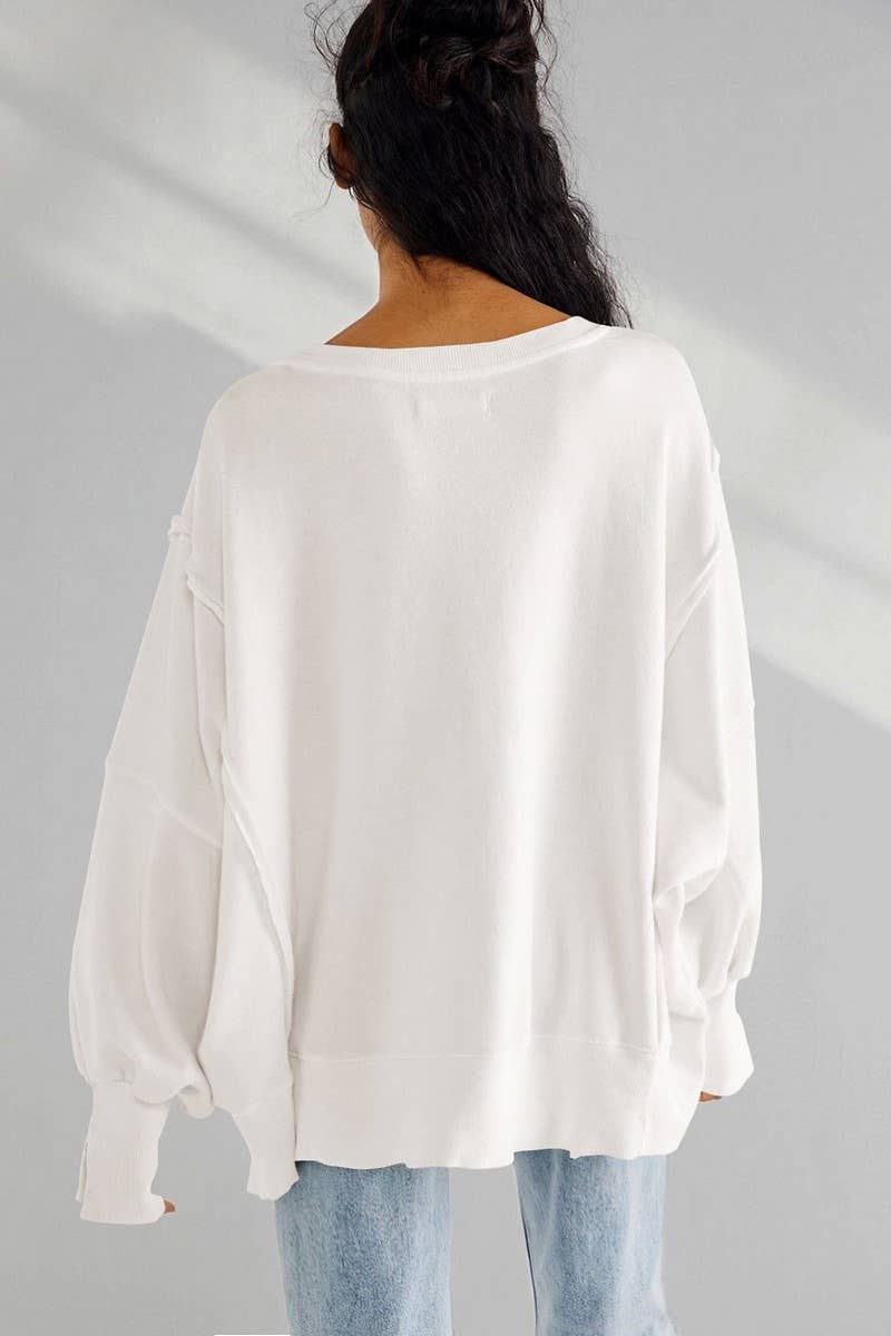 Loose Fit Exposed Seam Sweatshirt