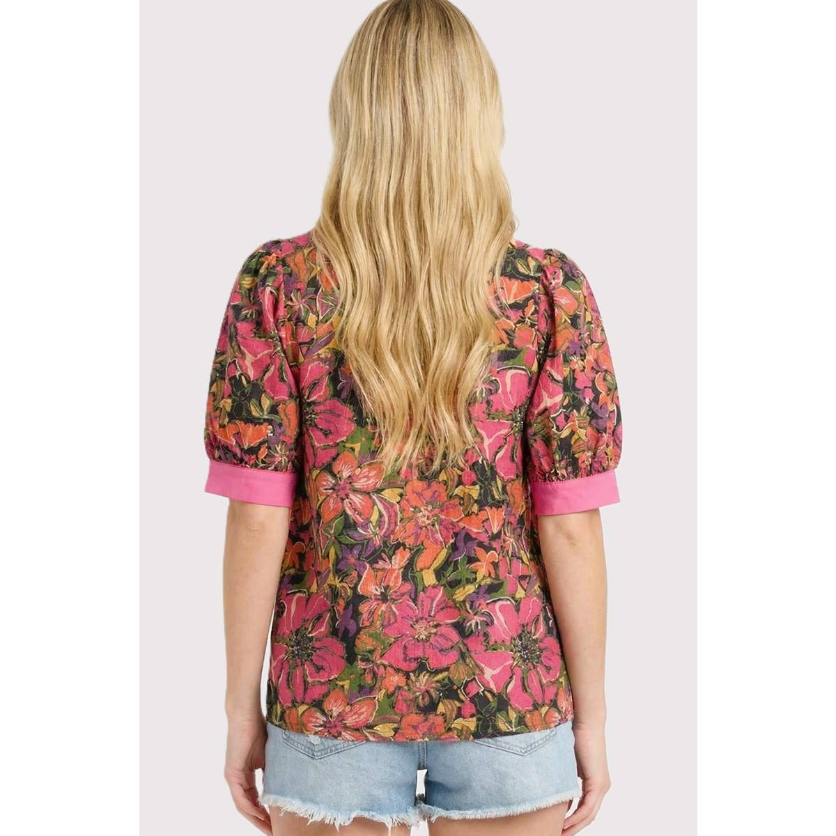 Floral Collar Printed Top
