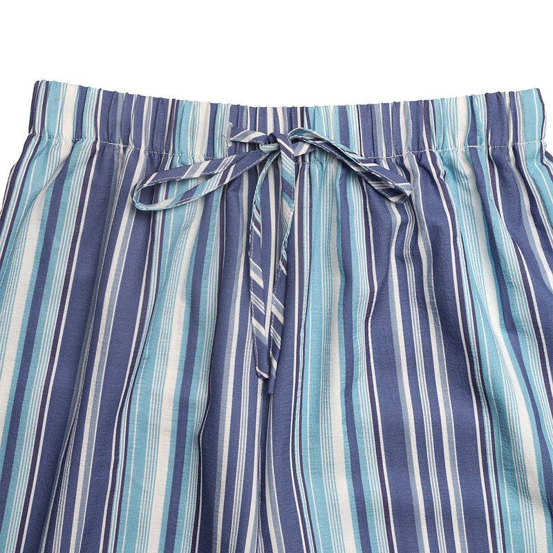 Striped Drawstring Wide Leg Pants