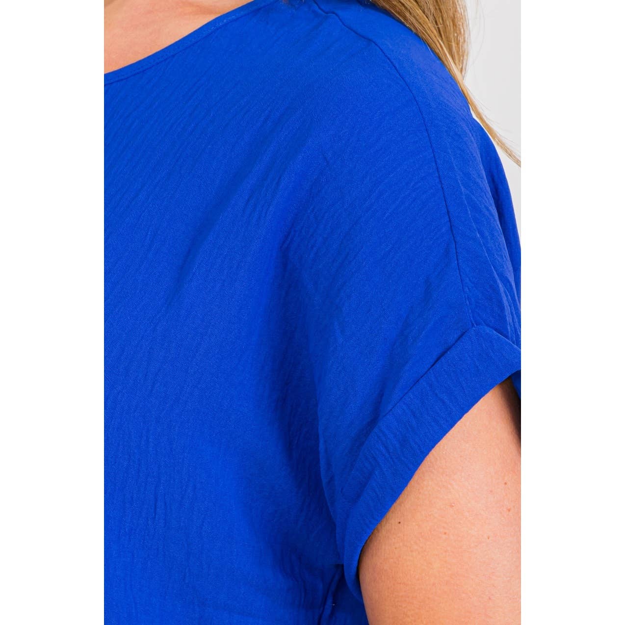 Solid Short Sleeve Dolman Top