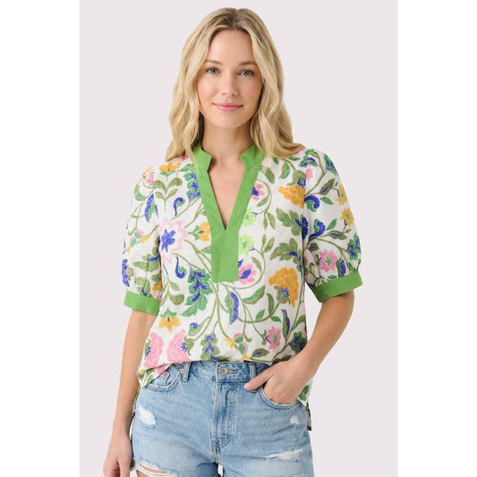 Floral Collar Printed Top