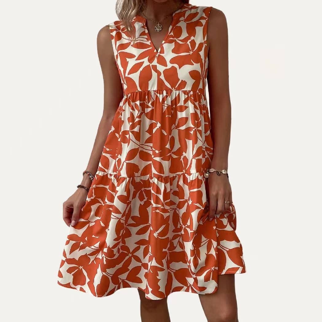 V Neck Sleeveless Dress