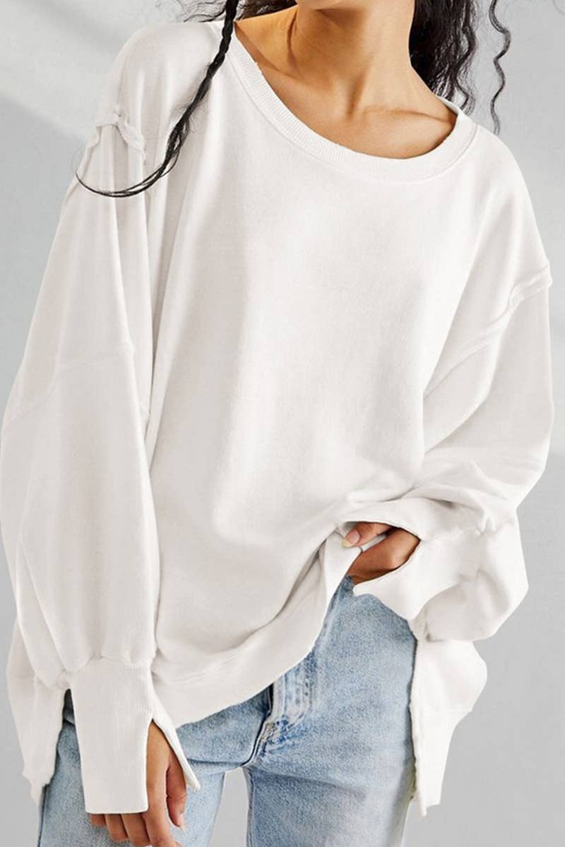 Loose Fit Exposed Seam Sweatshirt
