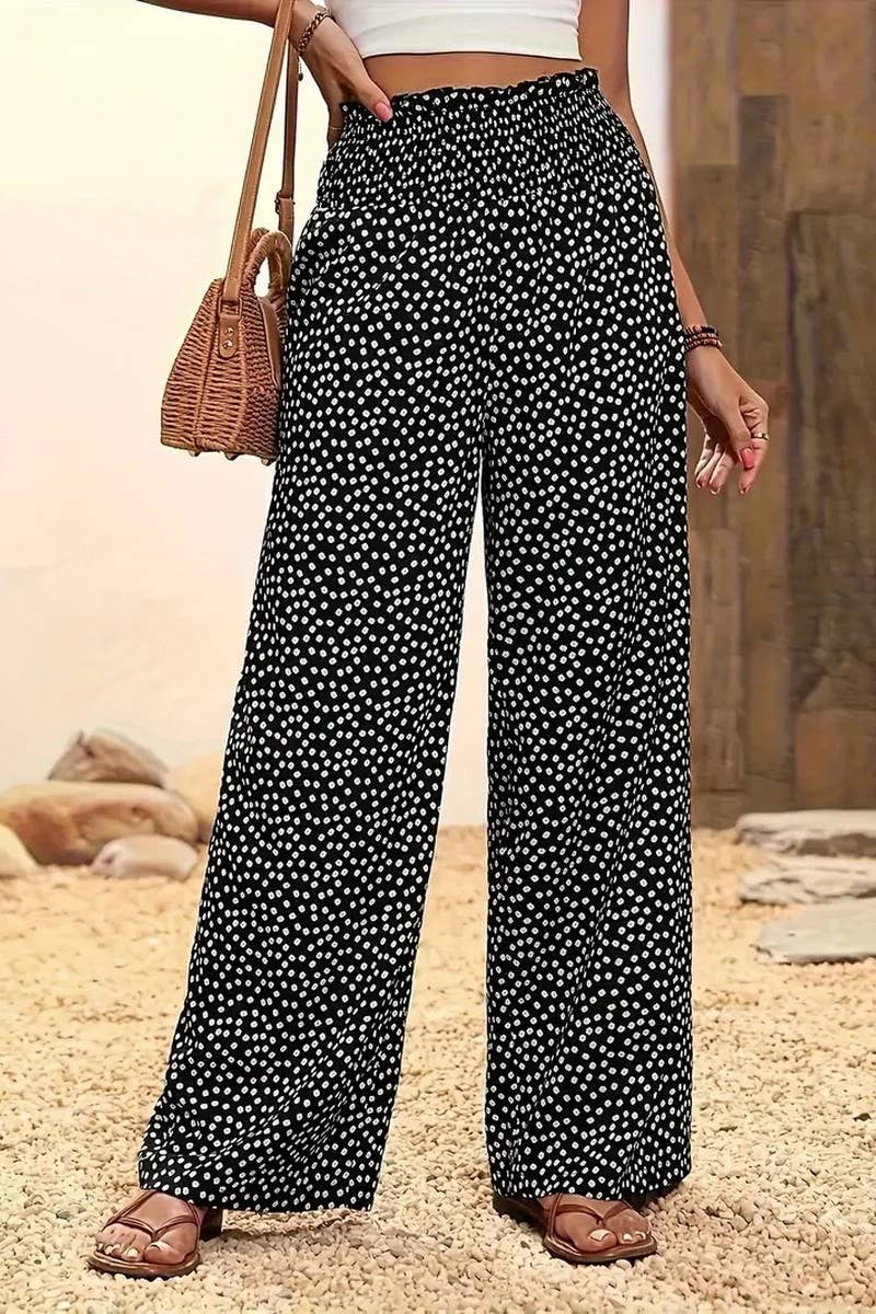 Polka Dot Wide Leg Pants