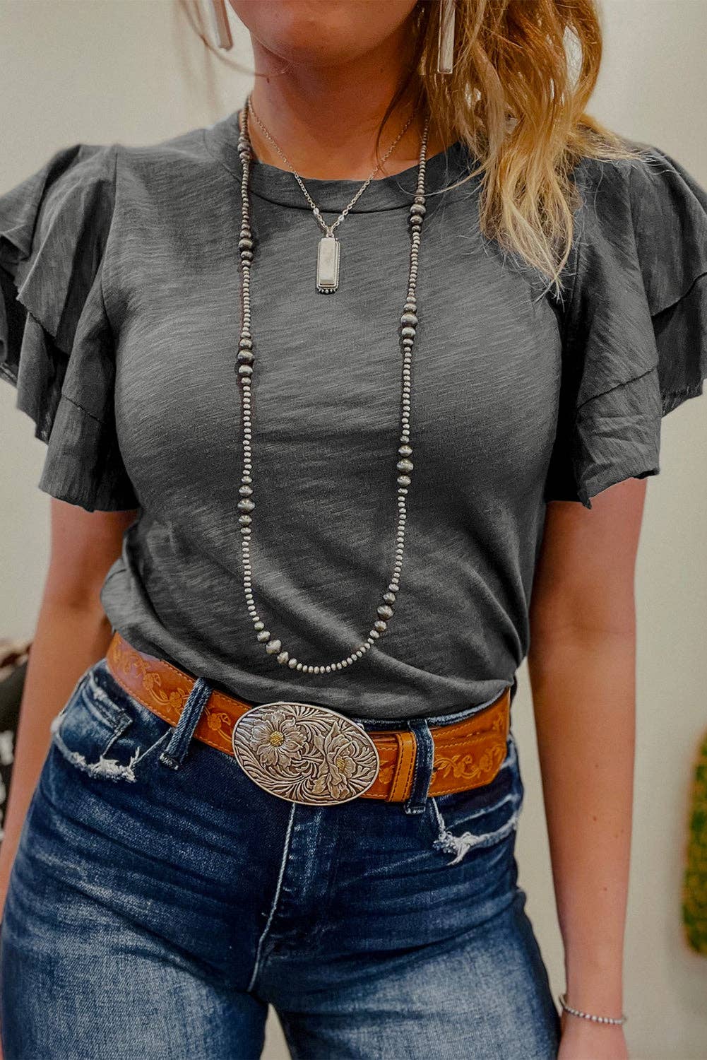 Flutter Sleeve Crew Tee