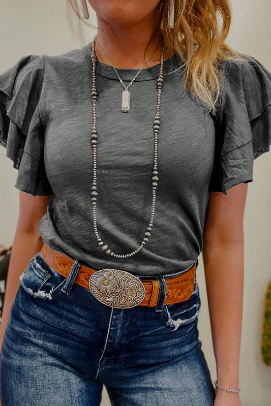 Flutter Sleeve Crew Tee