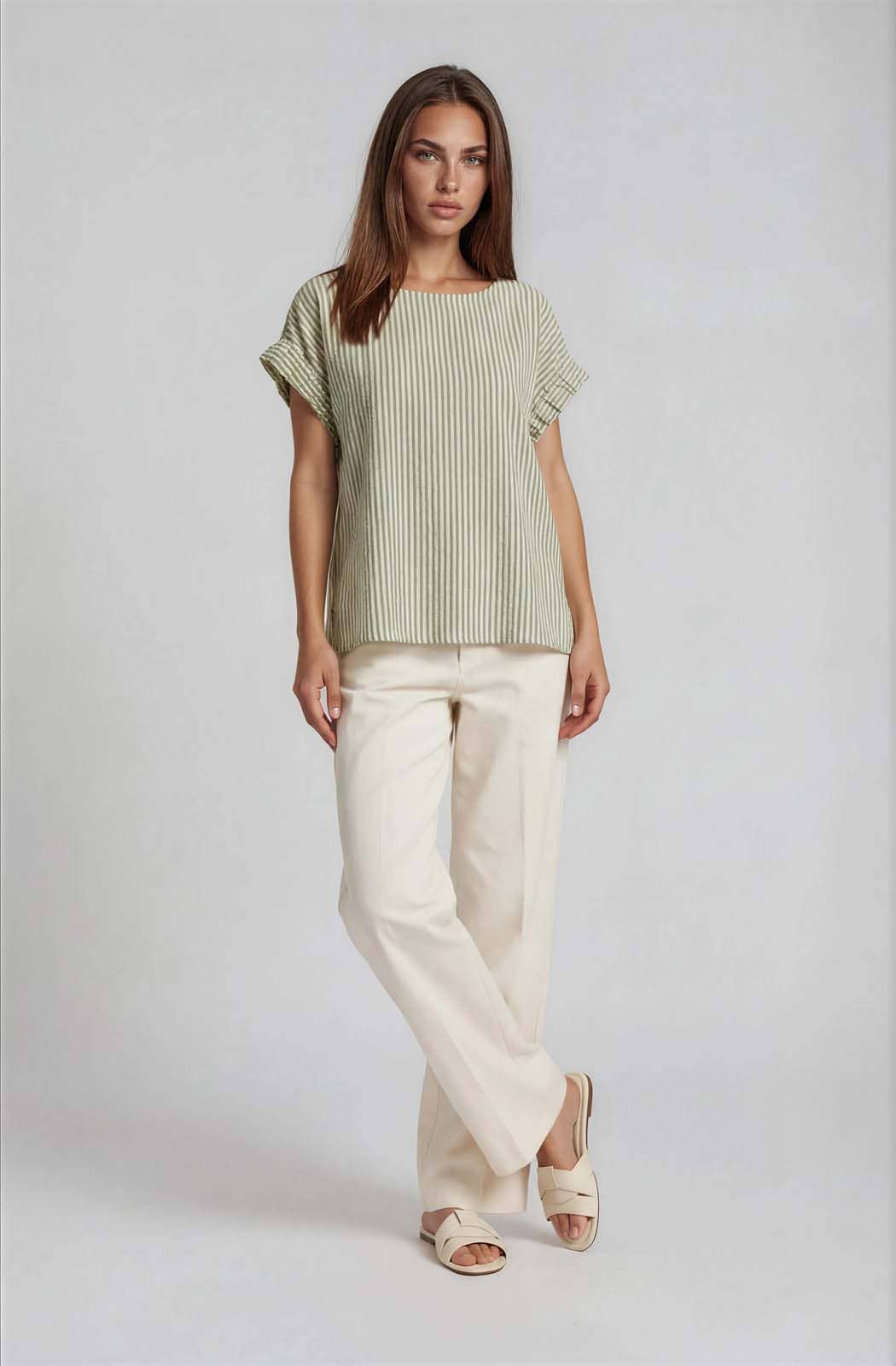 Striped Cap Sleeve Top