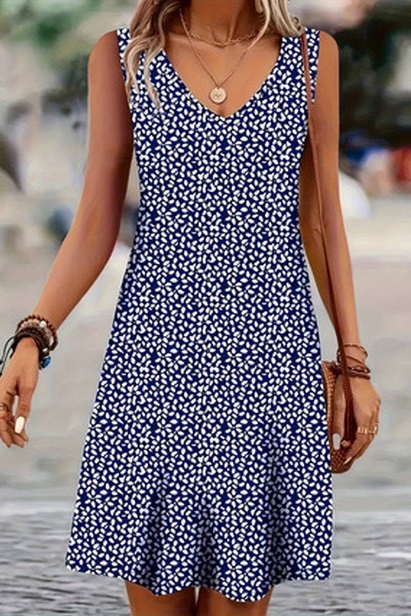 V Neck Polka Dot Midi Dress