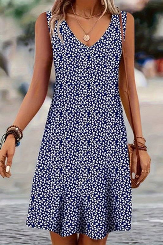 V Neck Polka Dot Midi Dress