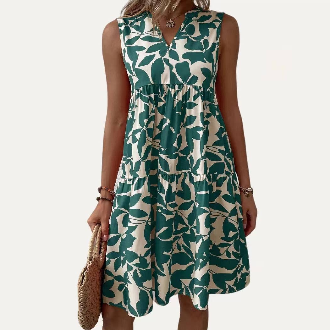 V Neck Sleeveless Dress
