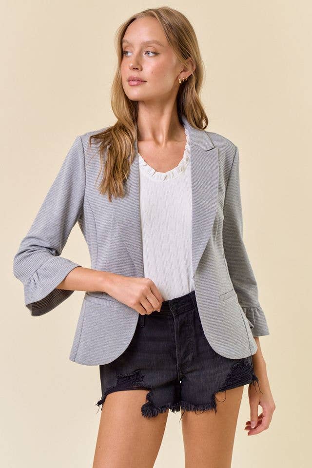 3/4 Ruffle Sleeve Blazer
