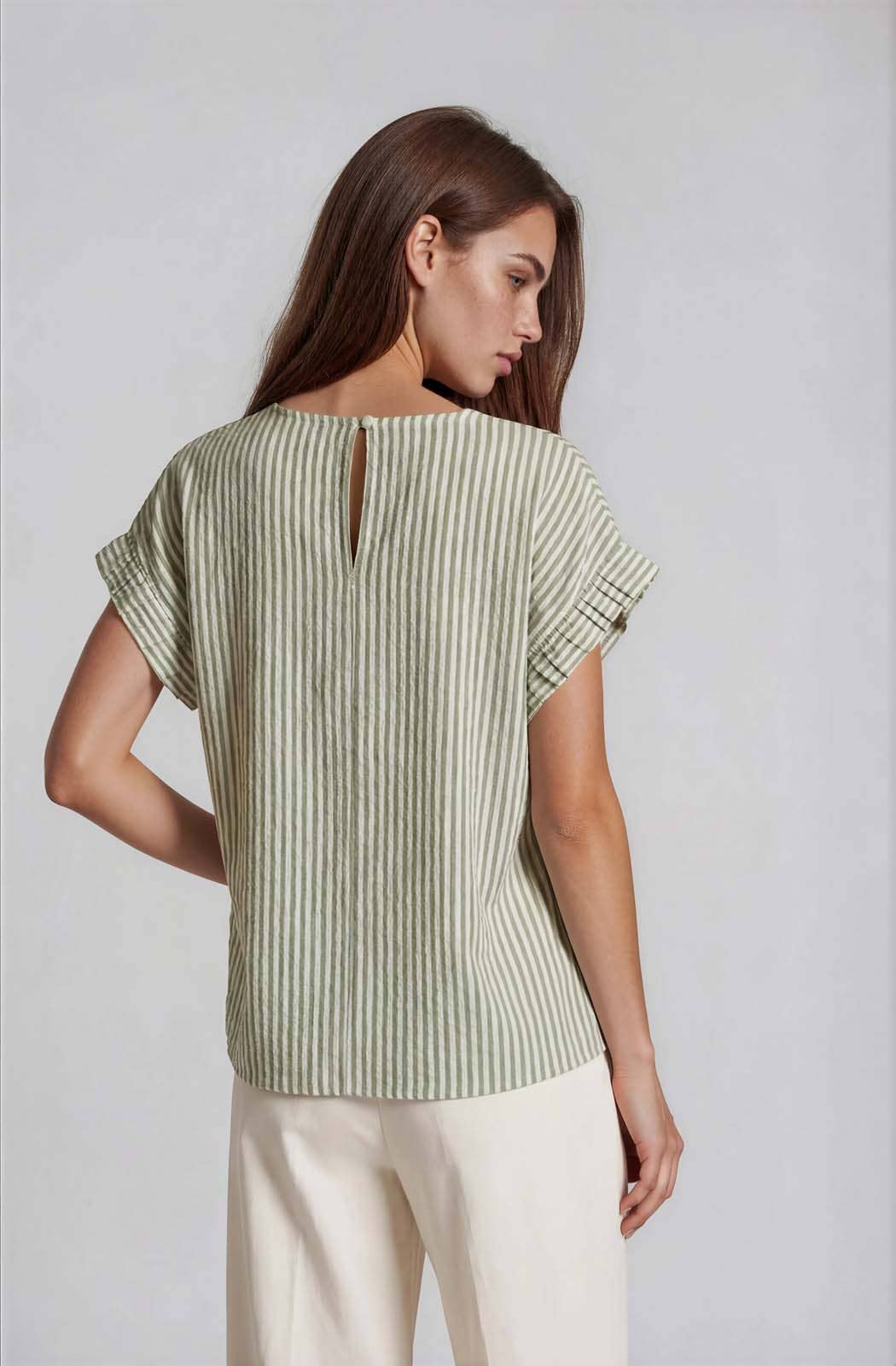 Striped Cap Sleeve Top