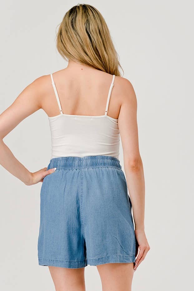 Washed Denim Chambray Short