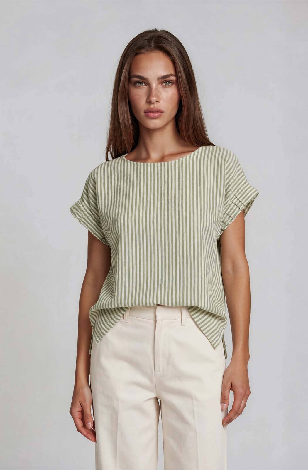 Striped Cap Sleeve Top
