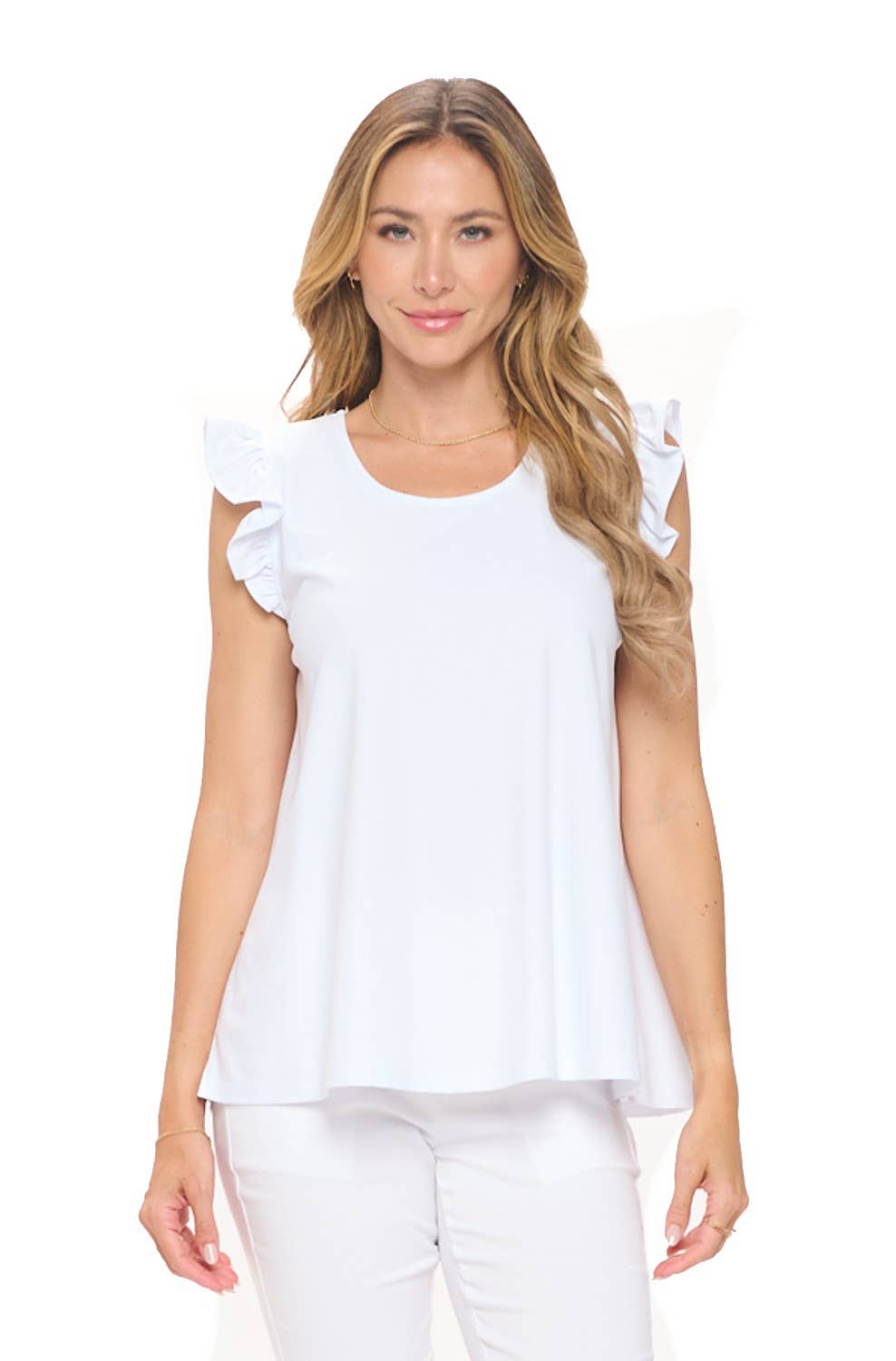 Ruffle Cap Sleeve Top