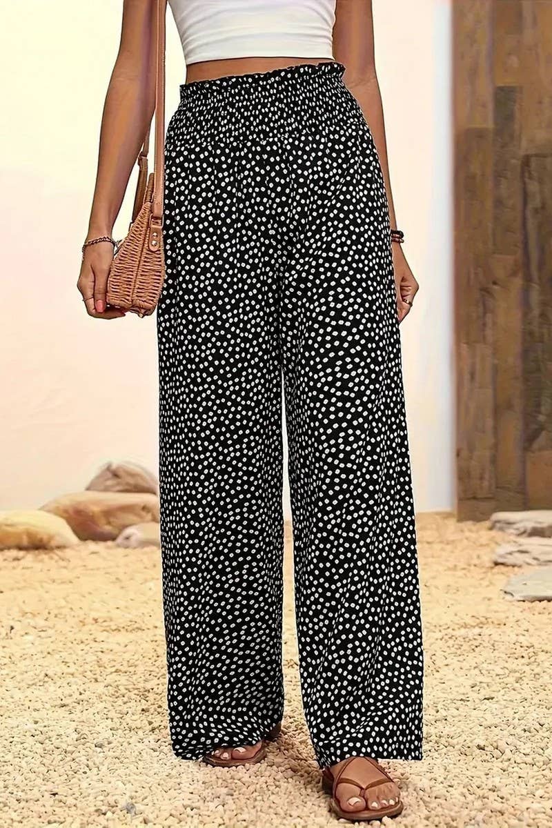 Polka Dot Wide Leg Pants