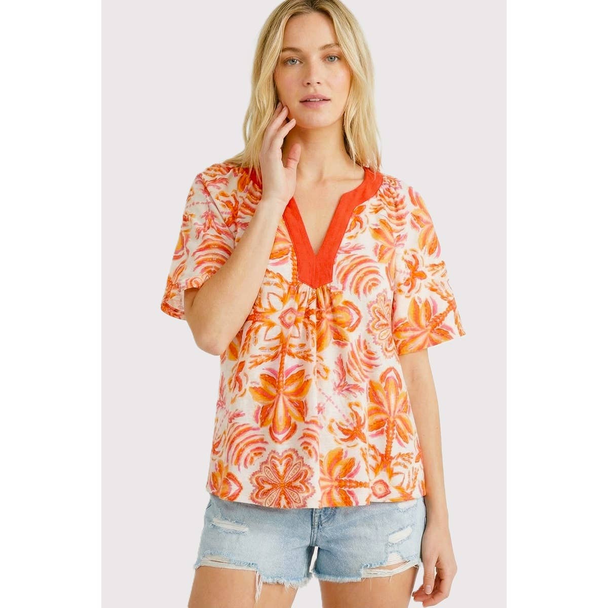 Flutter Sleeve Floral Top