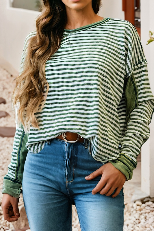 Casual Striped Long Sleeve Top