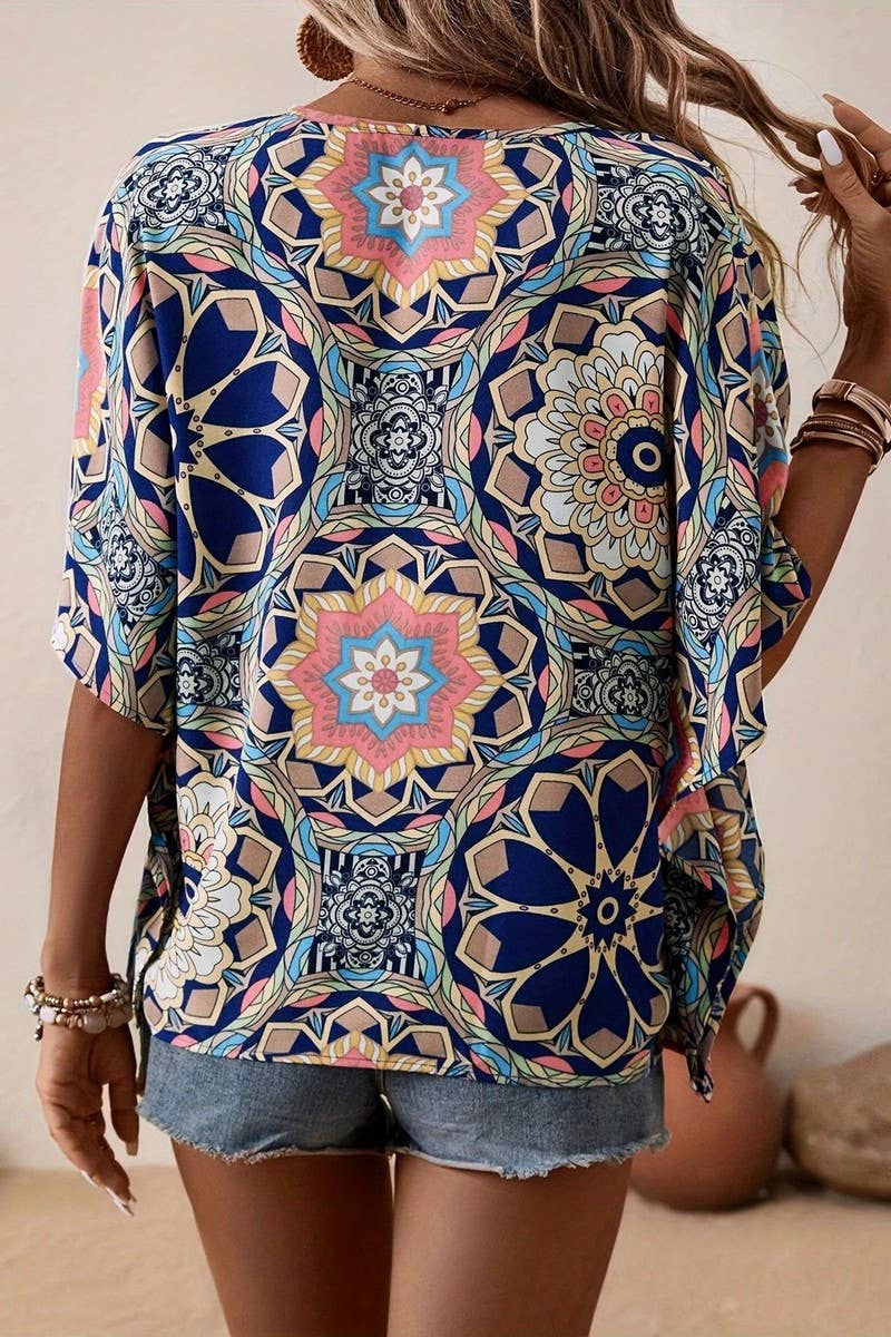 Multi-Colored Vintage Floral Top