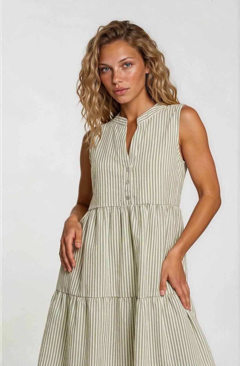 Striped Sleeveless Dress