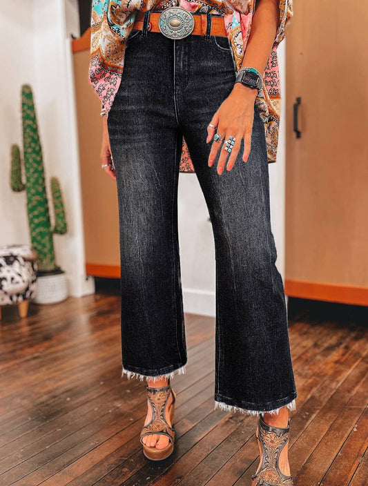 Mineral Wash High Waist Flared Jeans
