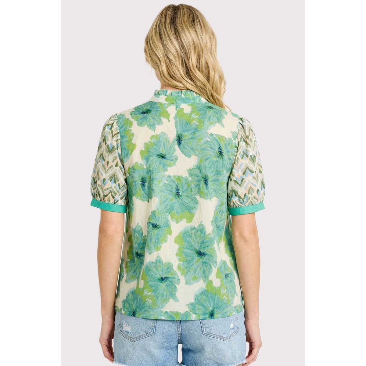 Mixed Floral Flutter Top