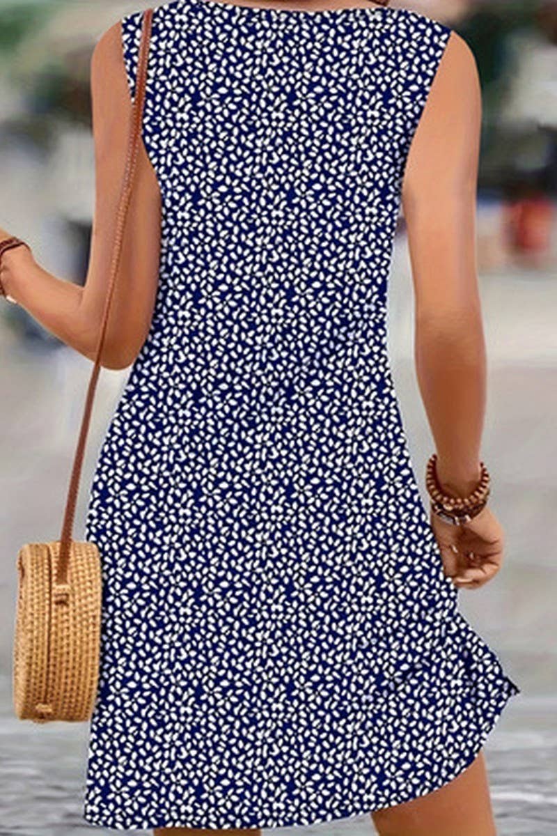 V Neck Polka Dot Midi Dress