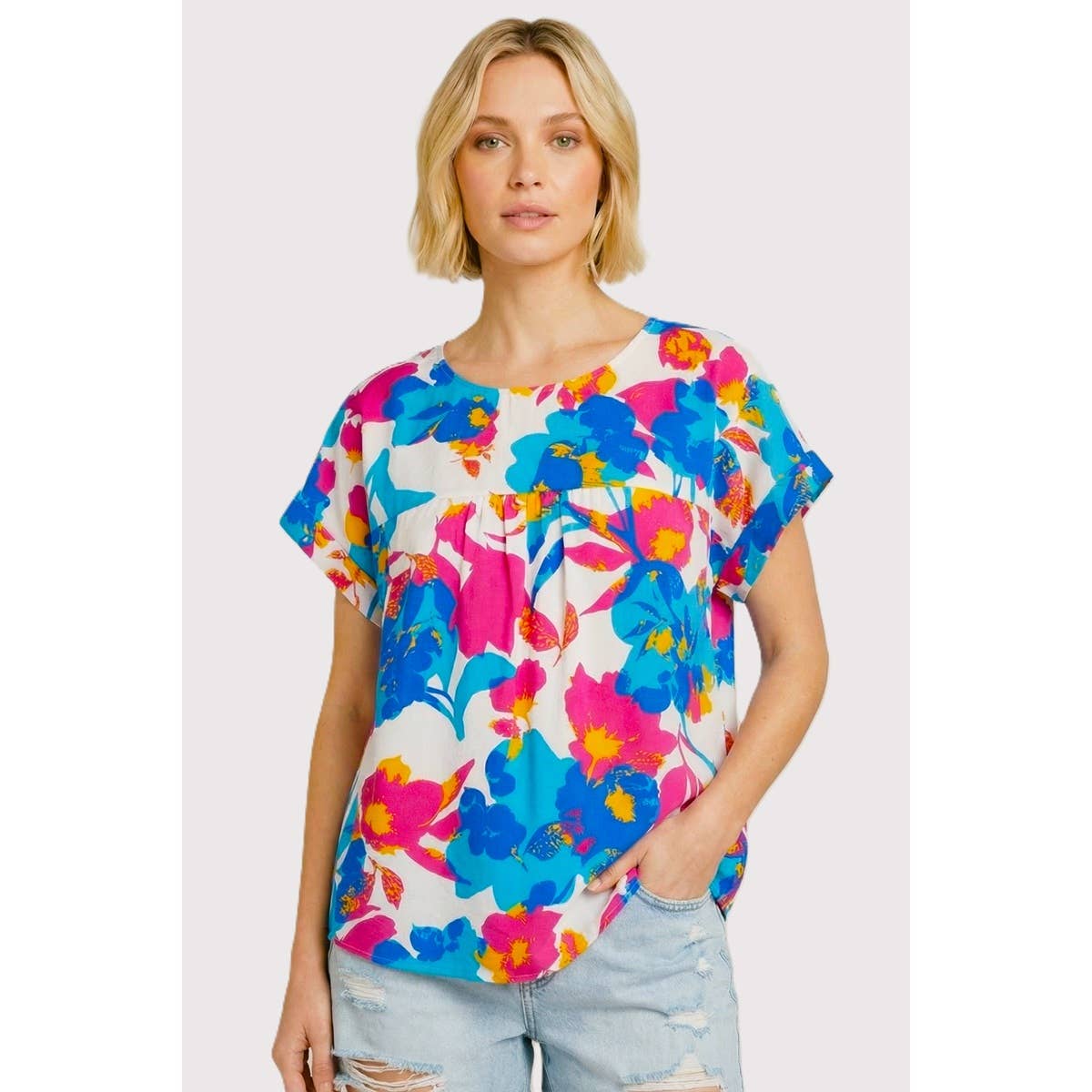 Bold Floral Print Top