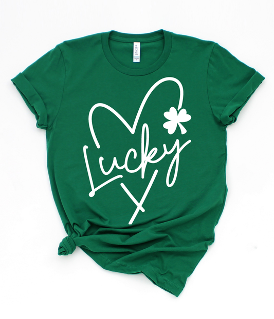 Lucky Clover Heart Graphic Tee