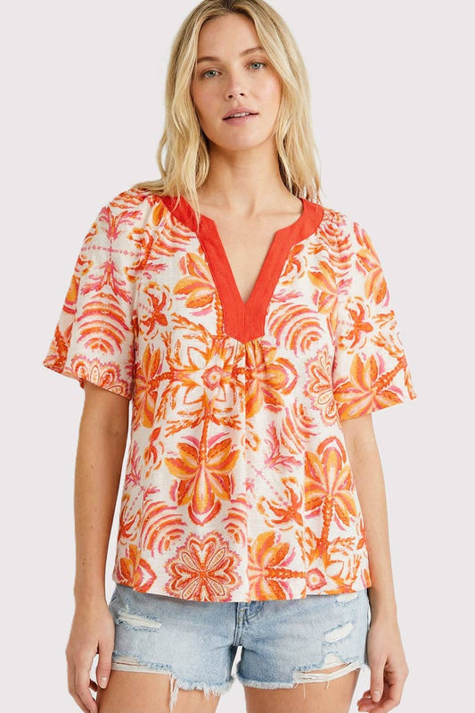 Flutter Sleeve Floral Top