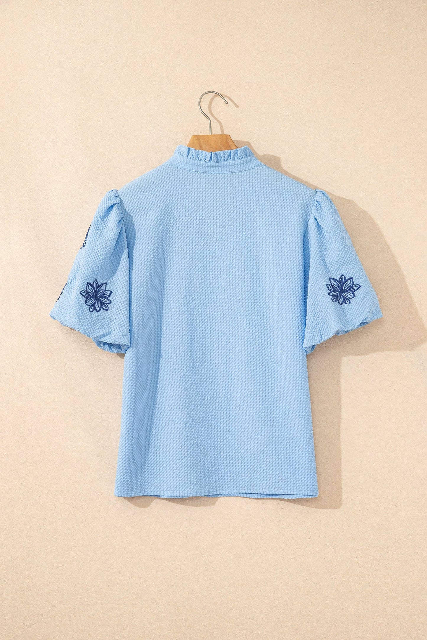 Floral Embroidered Puff Sleeve Top