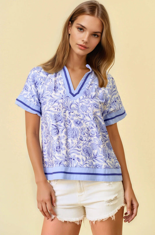 Floral Printed Ruffle Top