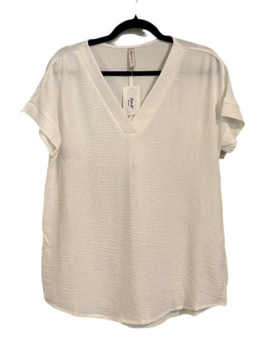 Woven V-Neck Hi-Low Hem Top