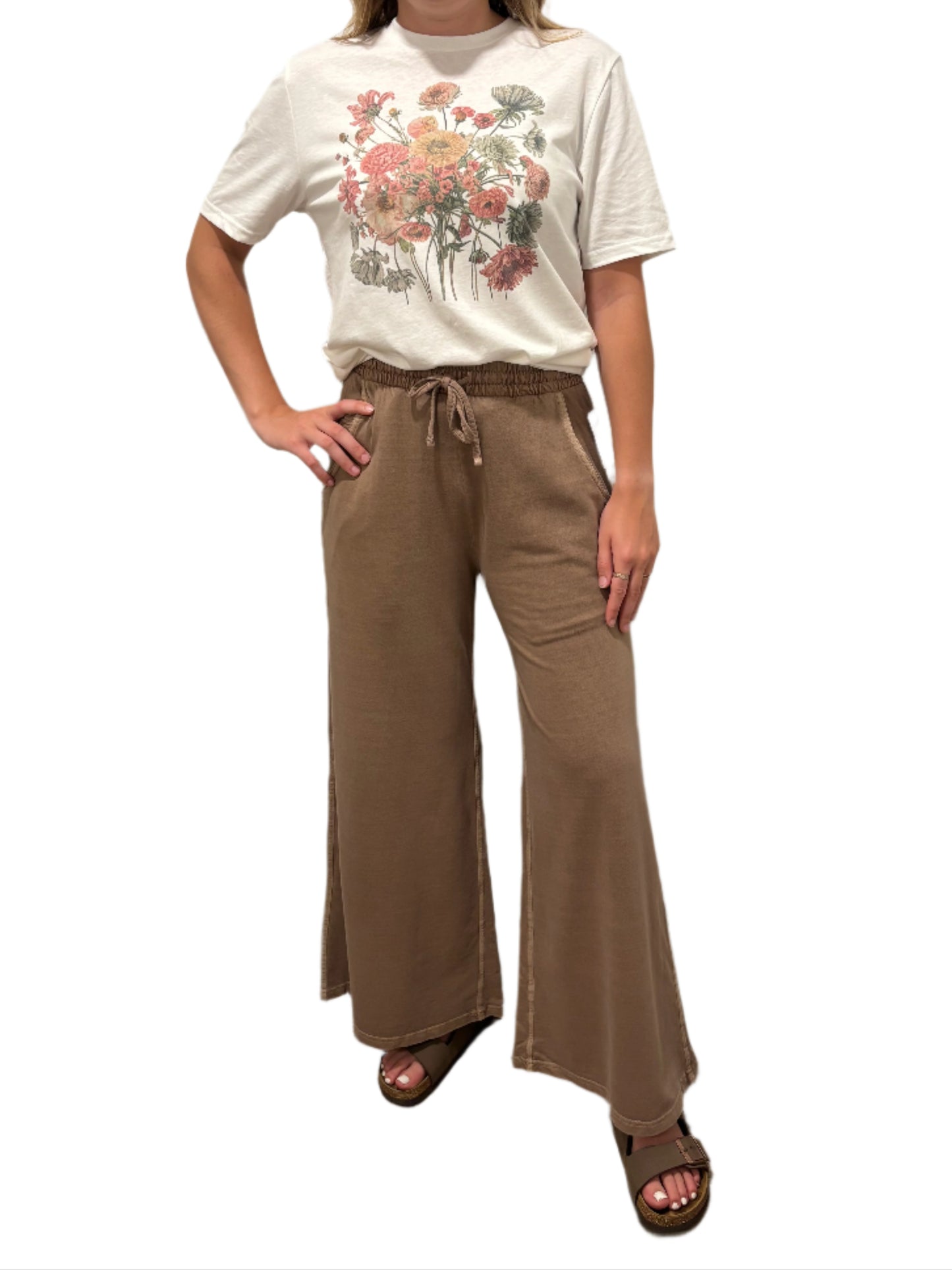 Neutral Floral Bouquet Graphic T Shirt