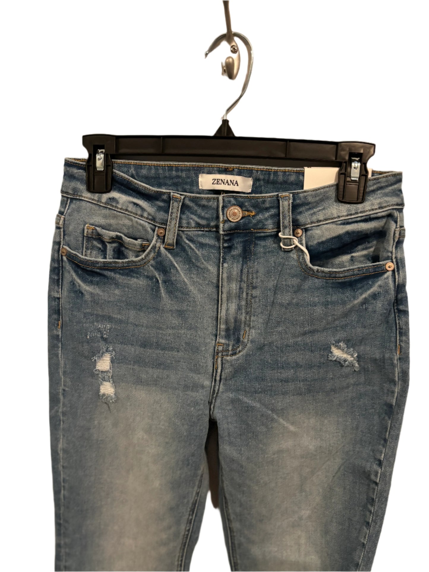 High Rise Straight Denim-Raw Hem